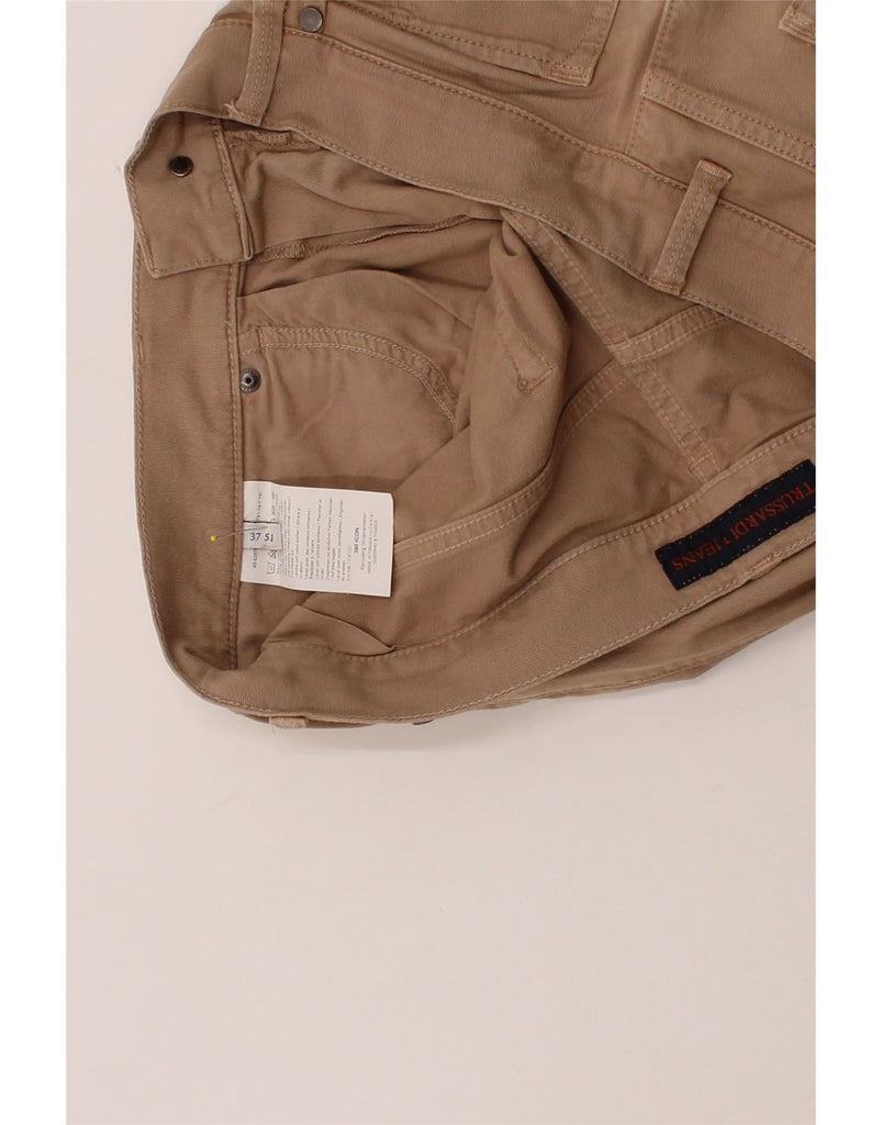TRUSSARDI Mens Slim Casual Trousers W37 L37 Beige Vintage Trussardi and Second-Hand Trussardi from Messina Hembry 