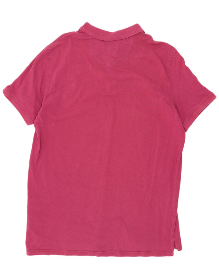 Massimo Dutti Mens Polo Shirt XL Pink Cotton