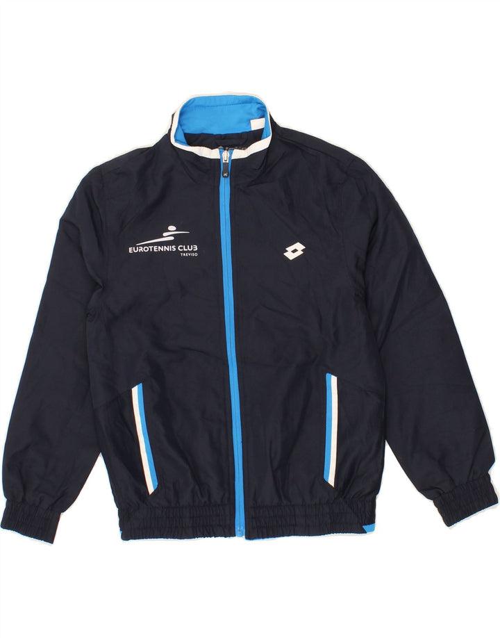 LOTTO Boys Graphic Tracksuit Top Jacket 8-9 Years XS Navy Blue Polyester Vintage Lotto and Second-Hand Lotto from Messina Hembry 