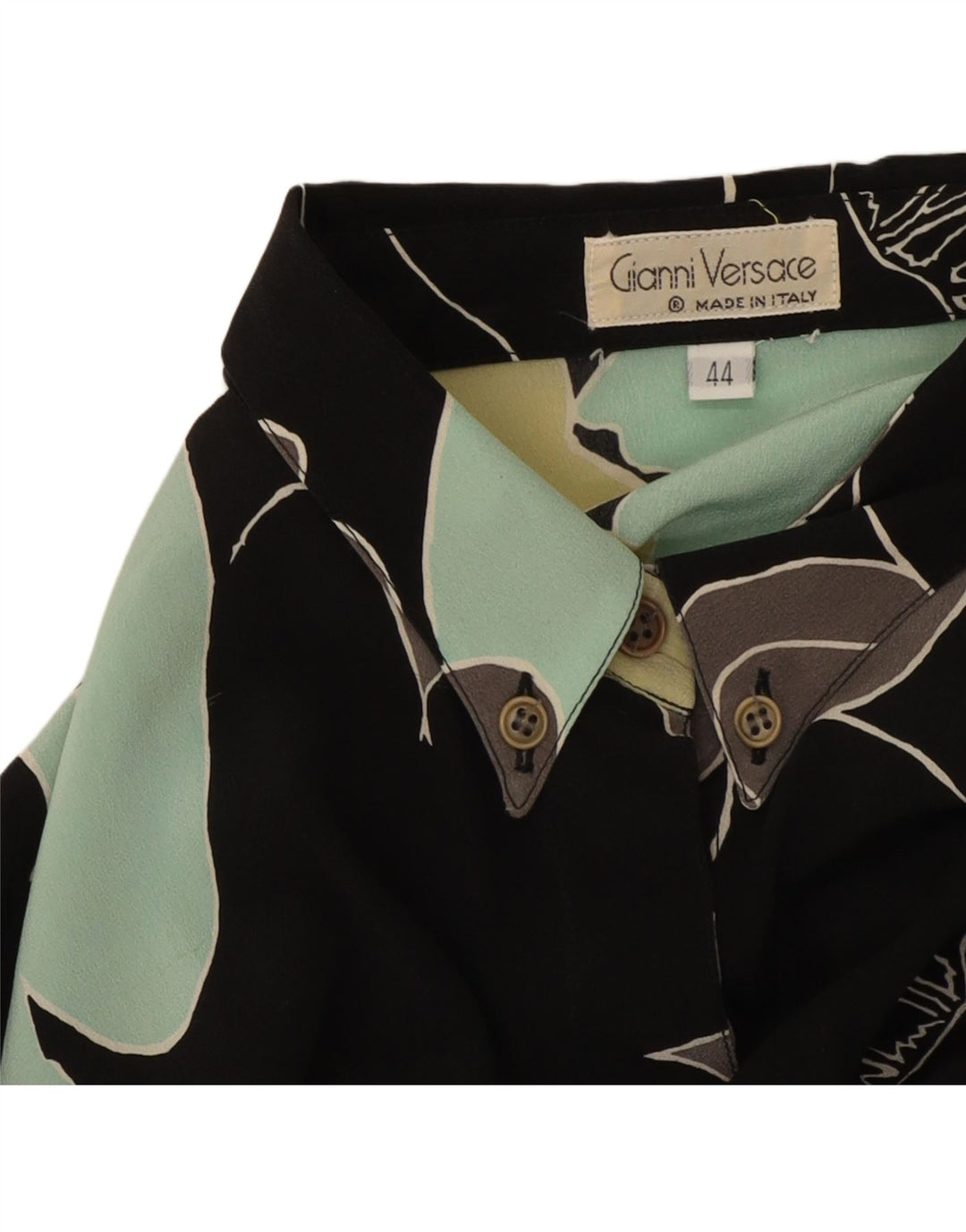 Gianni Versace Womens Shirt IT 44 Medium Black Floral