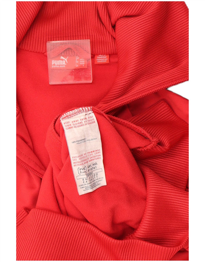 Puma Mens Tracksuit Top Jacket Small Red Colourblock Polyester