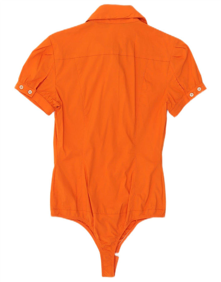 PATRIZIA PEPE Womens Bodysuit IT 42 Medium Orange Cotton