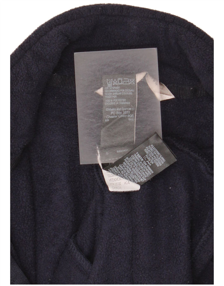 Marks & Spencer Womens Fleece Jacket UK 14 Large  Navy Blue Polyester