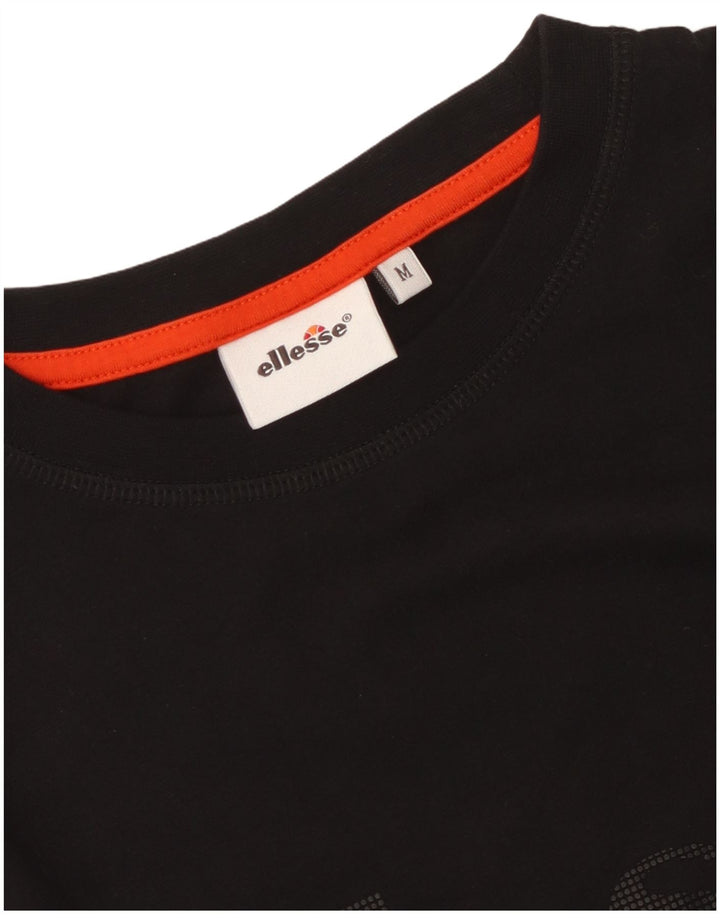 Ellesse Womens Graphic T-Shirt Top UK 14 Medium Black