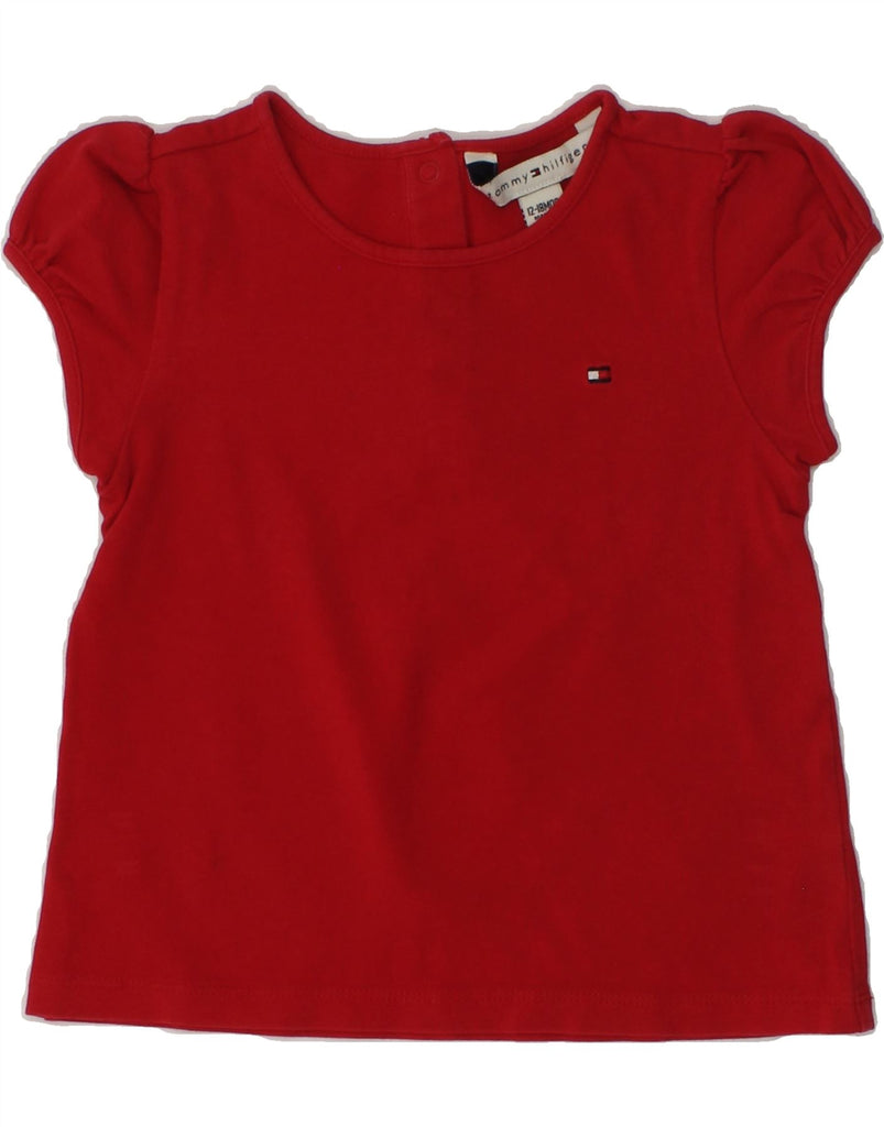 TOMMY HILFIGER Baby Girls T-Shirt Top 12-18 Months Red Cotton | Vintage Tommy Hilfiger | Thrift | Second-Hand Tommy Hilfiger | Used Clothing | Messina Hembry 