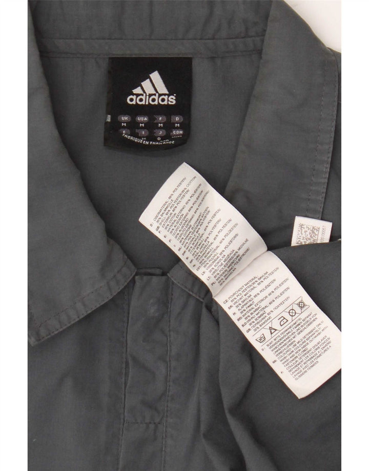 Adidas Mens Short Sleeve Shirt Medium Grey Colourblock Polyester