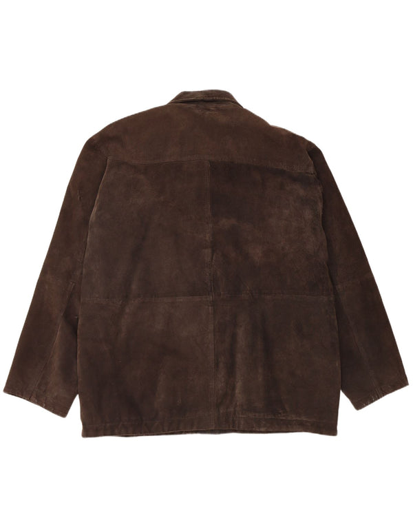 ENJOY Mens Suede Jacket UK 42 XL Brown