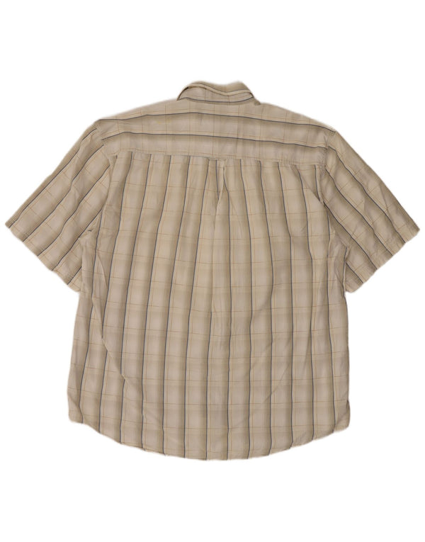 Wrangler Mens Short Sleeve Shirt Size 46/47 3XL Beige Check Cotton