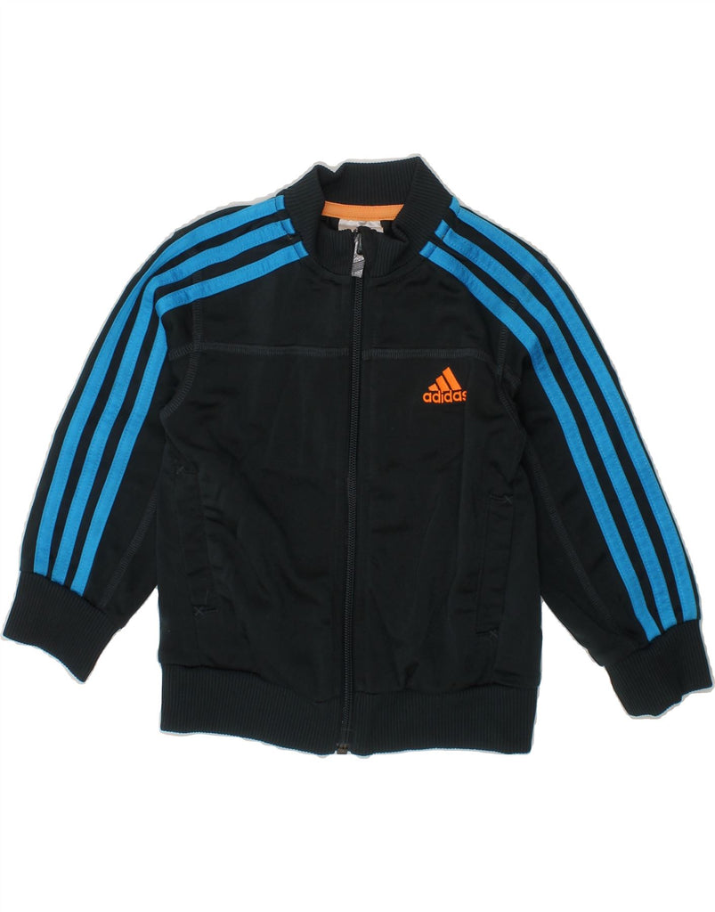ADIDAS Baby Boys Tracksuit Top Jacket 18-24 Months Black Polyester Vintage Adidas and Second-Hand Adidas from Messina Hembry 