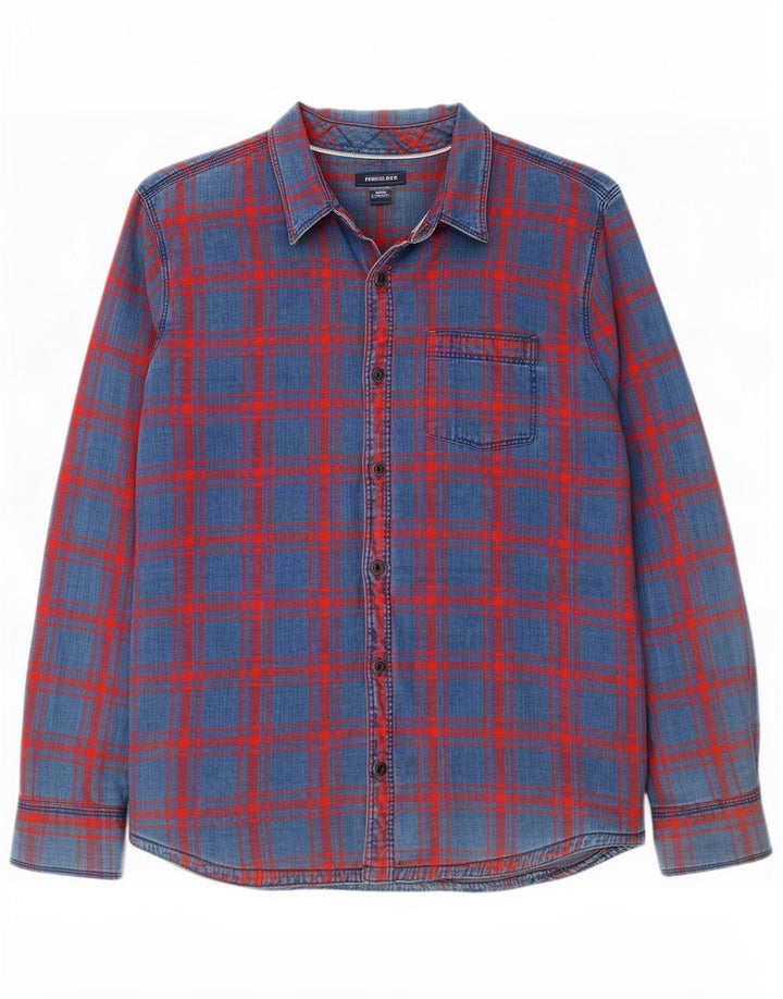 Fat Face Mens Indigo Shirt 2XL Blue Check Cotton