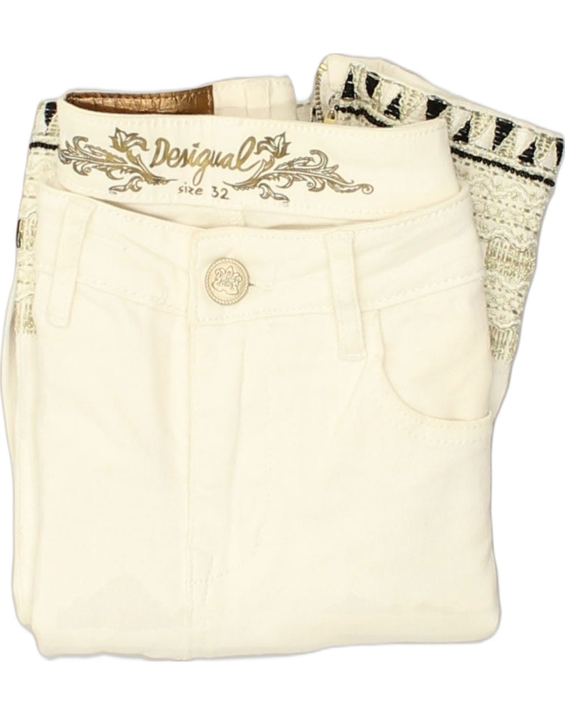 DESIGUAL Womens Slim Jeans W32 L27 White | Vintage Desigual | Thrift | Second-Hand Desigual | Used Clothing | Messina Hembry 