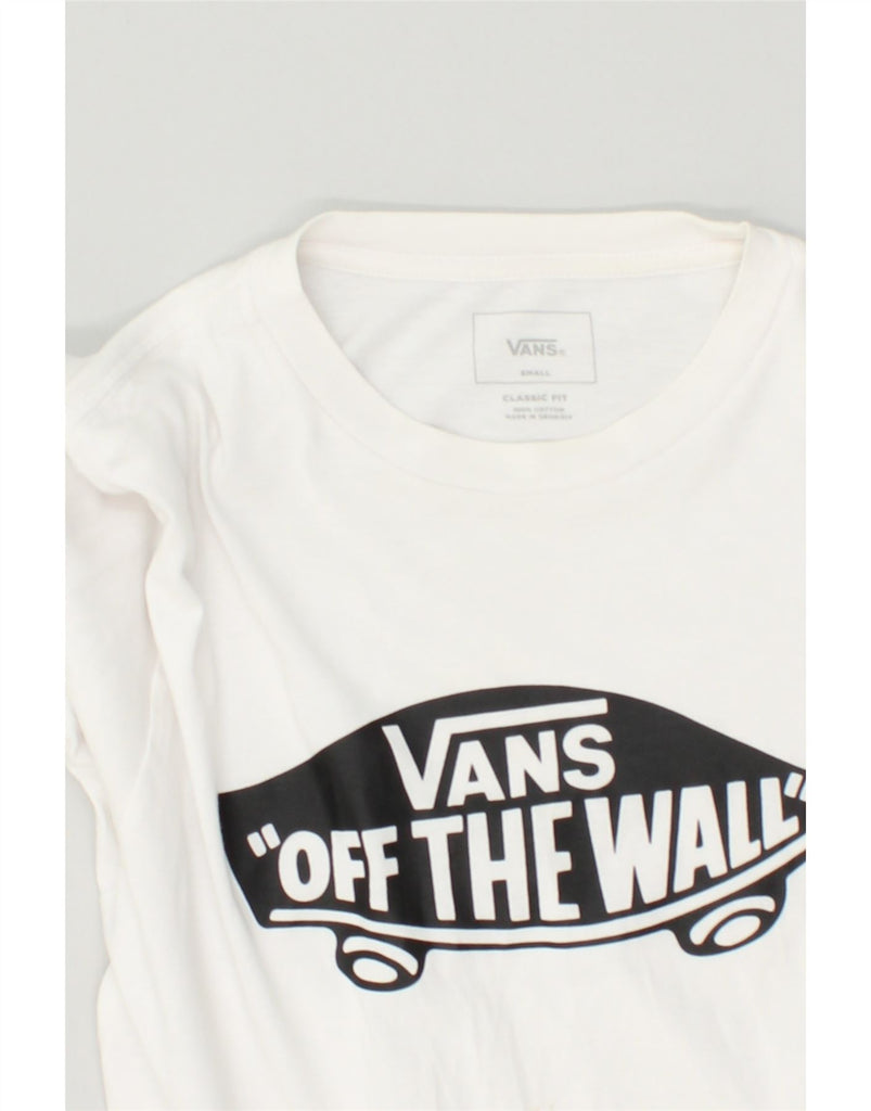 VANS Mens Classic Fit Graphic Top Long Sleeve Small White | Vintage Vans | Thrift | Second-Hand Vans | Used Clothing | Messina Hembry 