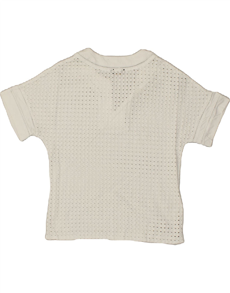 MASSIMO DUTTI Womens See Through Blouse Top UK 14 Medium White | Vintage Massimo Dutti | Thrift | Second-Hand Massimo Dutti | Used Clothing | Messina Hembry 