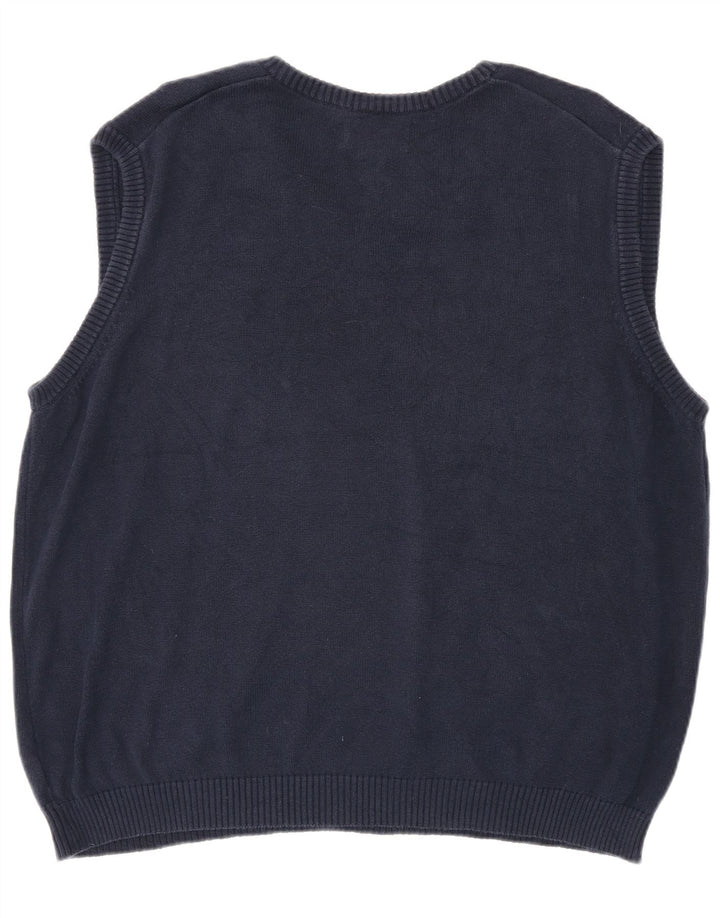 CHAPS Mens Vest Tank Top XL Navy Blue Cotton