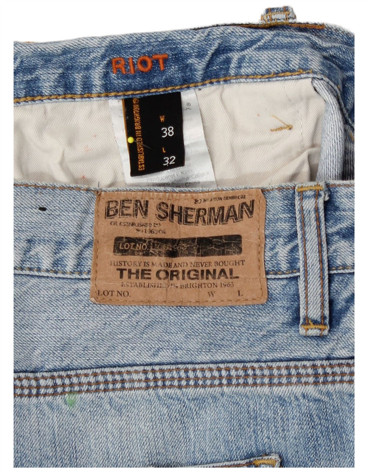 Ben Sherman Mens Riot Bootcut Jeans W38 L32 Blue Cotton