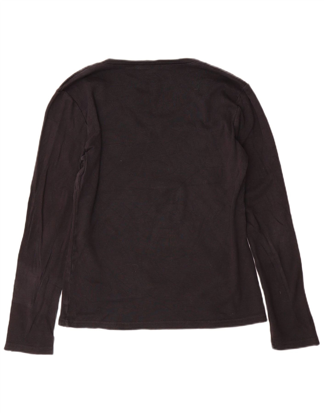 Tommy Hilfiger Womens Top Long Sleeve UK 14 Large Black Cotton