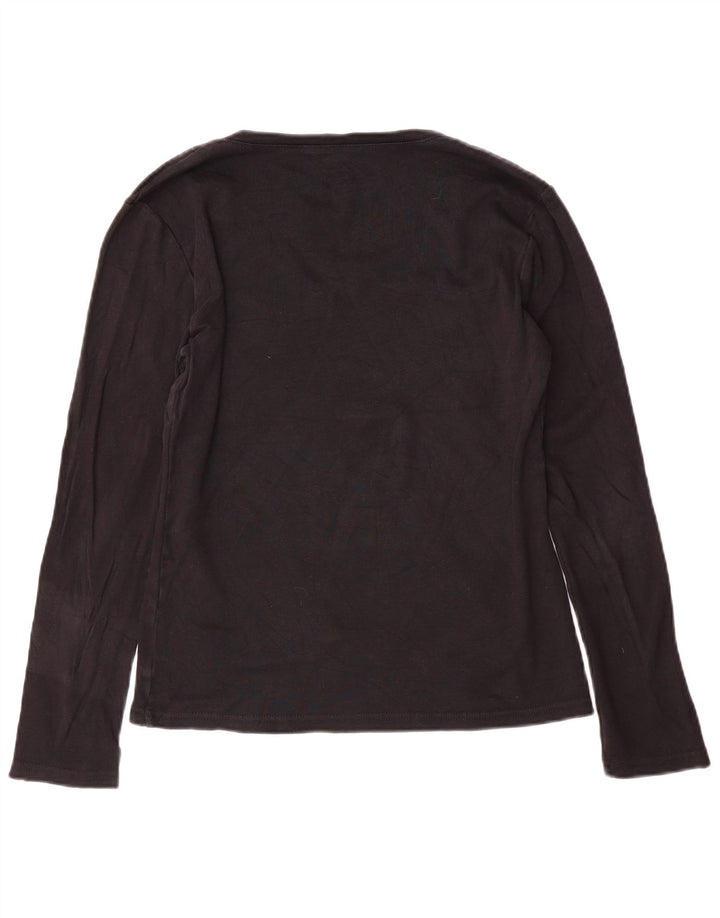 Tommy Hilfiger Womens Top Long Sleeve UK 14 Large Black Cotton