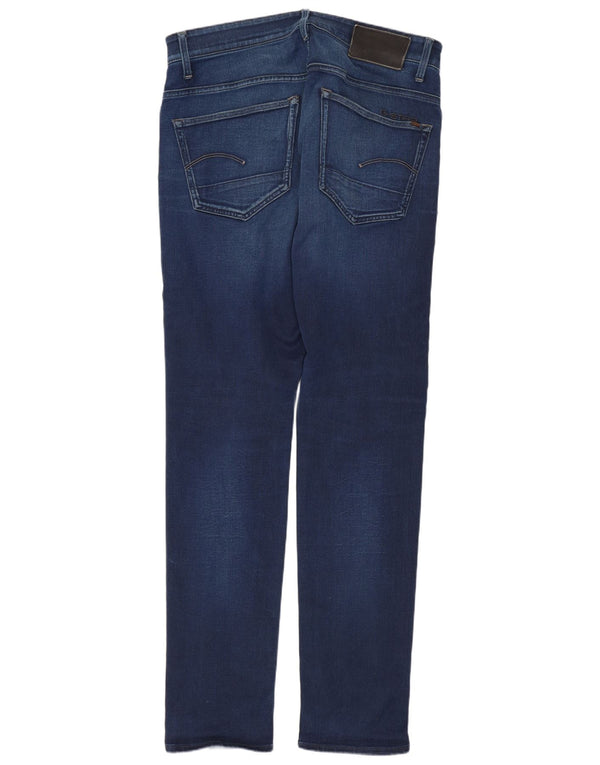 G-Star Mens 3301 Slim Jeans W32 L34 Navy Blue Cotton