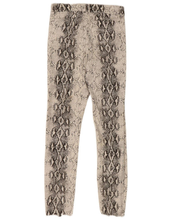 Zara Womens Skinny Jeans EU 36 XS W26 L26 White Animal Print Cotton