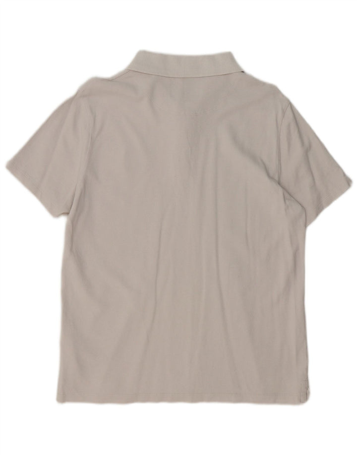 LYLE & SCOTT Mens Polo Shirt Large Off White Cotton