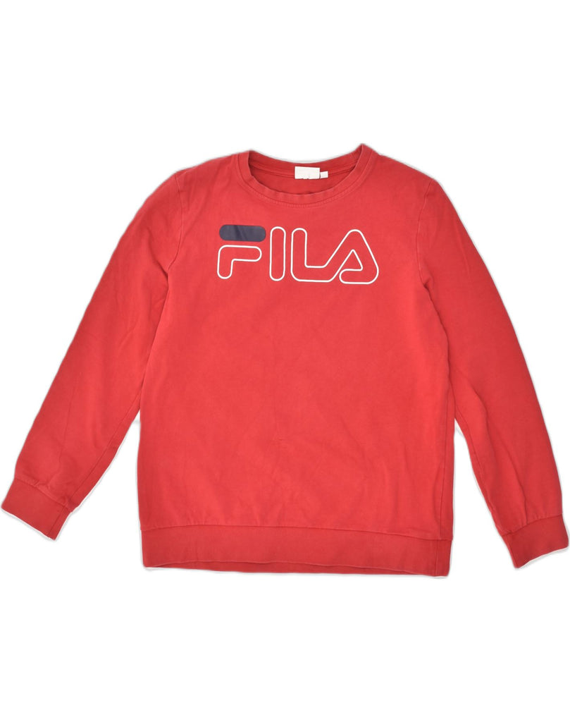 FILA Mens Sweatshirt Jumper Medium Red Cotton | Vintage Fila | Thrift | Second-Hand Fila | Used Clothing | Messina Hembry 