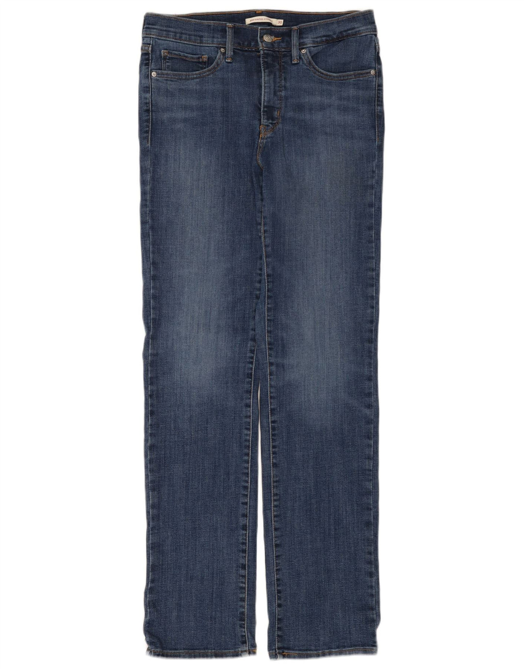 Levi's Womens 314 Shaping Straight Jeans W30 L32 Blue Cotton