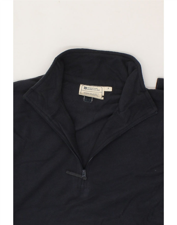 MOUNTAIN WAREHOUSE Womens Zip Neck Fleece Jumper UK 14 Medium Navy Blue Vintage Mountain Warehouse and Second-Hand Mountain Warehouse from Messina Hembry 