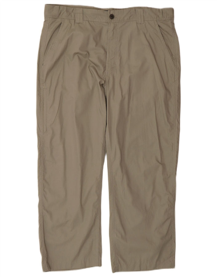 Chaps Mens Straight Chino Trousers W36 L32 Grey Cotton