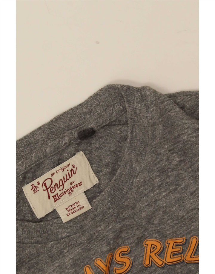 Penguin Mens Graphic T-Shirt Top Medium Grey