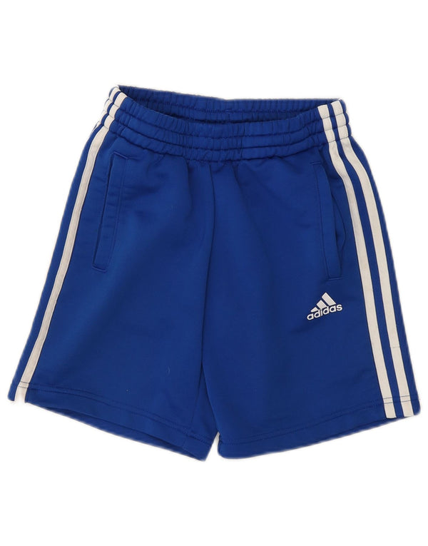 ADIDAS Boys Sport Shorts 9-10 Years  Blue Polyester