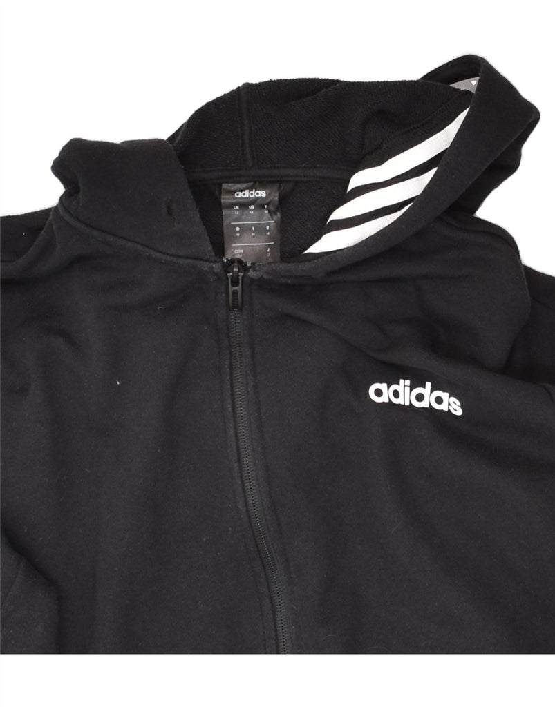 ADIDAS Mens Zip Hoodie Sweater Medium Black Cotton | Vintage Adidas | Thrift | Second-Hand Adidas | Used Clothing | Messina Hembry 