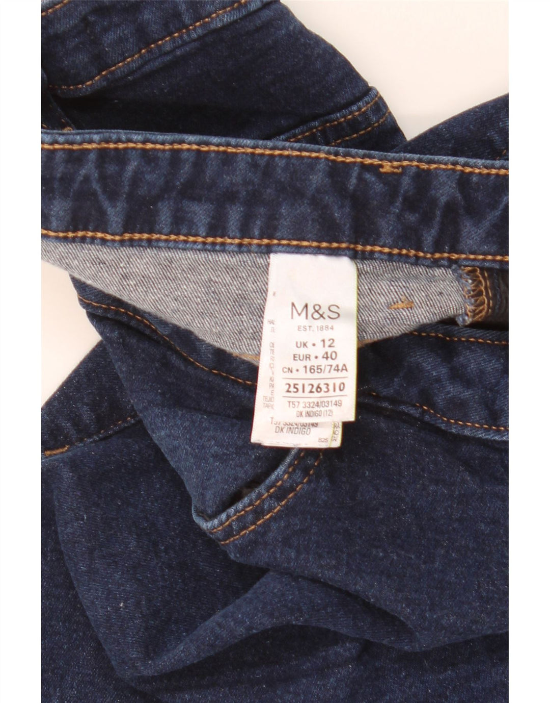 Marks & Spencer Womens Denim Shorts UK 12 Medium W30  Navy Blue Cotton