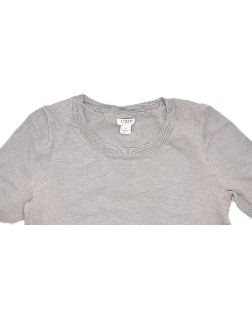 J. CREW Womens T-Shirt Top UK 6 XS Grey Cotton Classic | Vintage | Thrift | Second-Hand | Used Clothing | Messina Hembry 