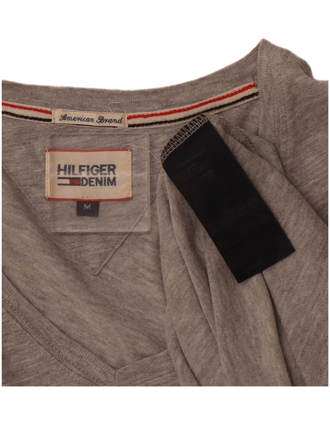 TOMMY HILFIGER Mens T-Shirt Top Medium Grey Flecked Cotton