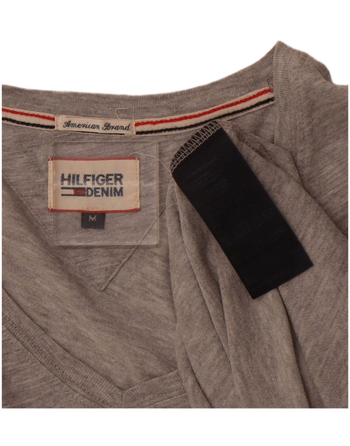 TOMMY HILFIGER Mens T-Shirt Top Medium Grey Flecked Cotton