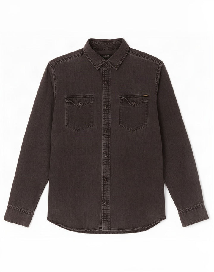 Jack & Jones Mens Denim Shirt Large Grey Cotton