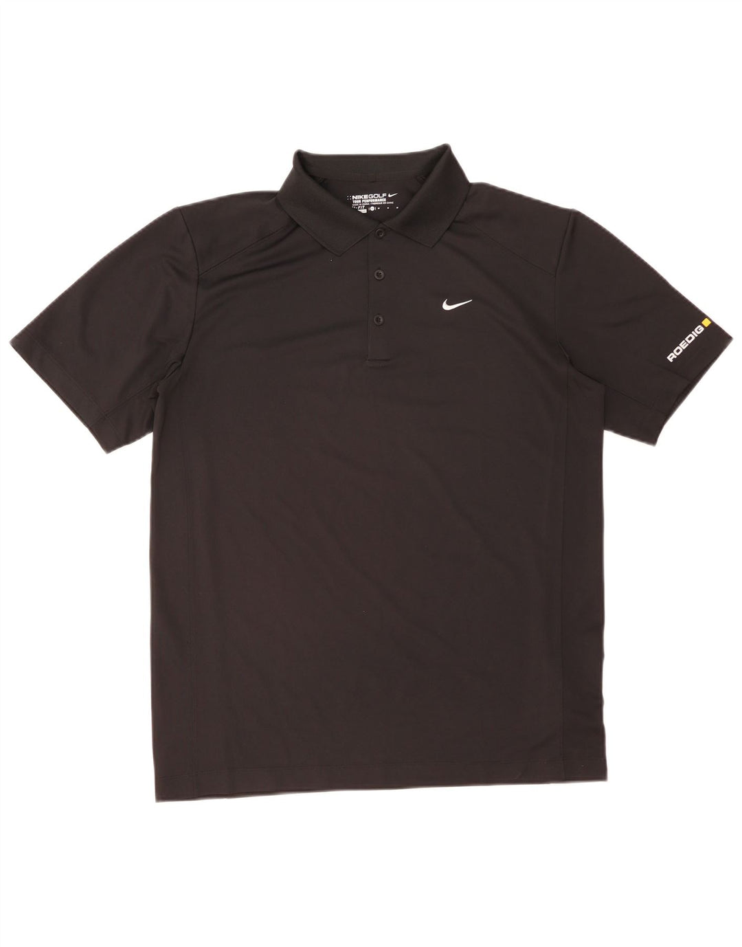 Nike Mens Dri Fit Graphic Polo Shirt Medium Black Polyester