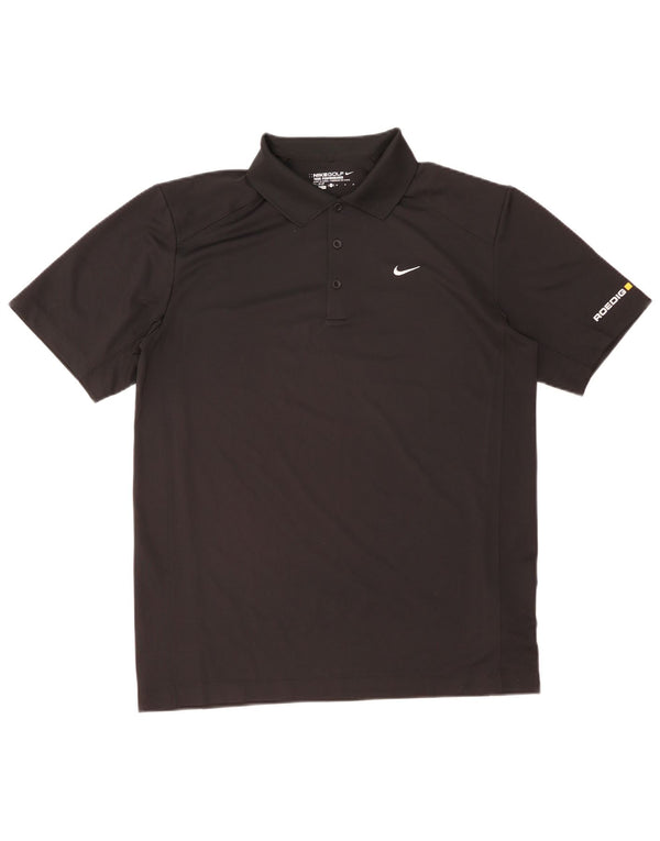 Nike Mens Dri Fit Graphic Polo Shirt Medium Black Polyester