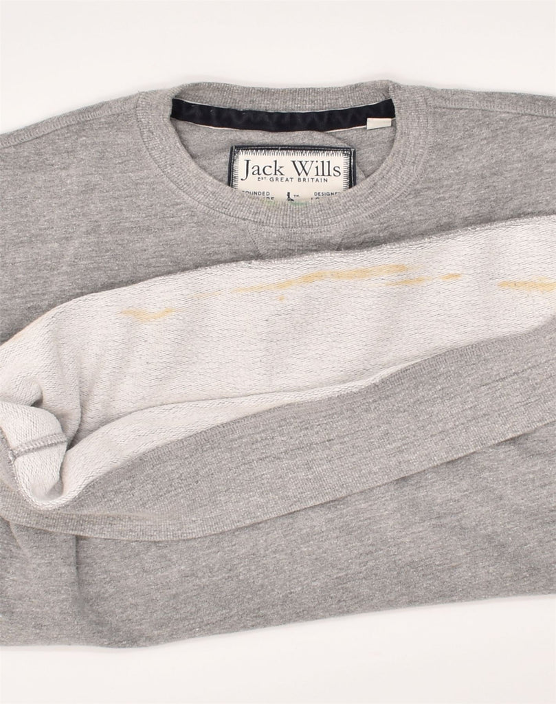 JACK WILLS Mens Sweatshirt Jumper Medium Grey Cotton | Vintage Jack Wills | Thrift | Second-Hand Jack Wills | Used Clothing | Messina Hembry 