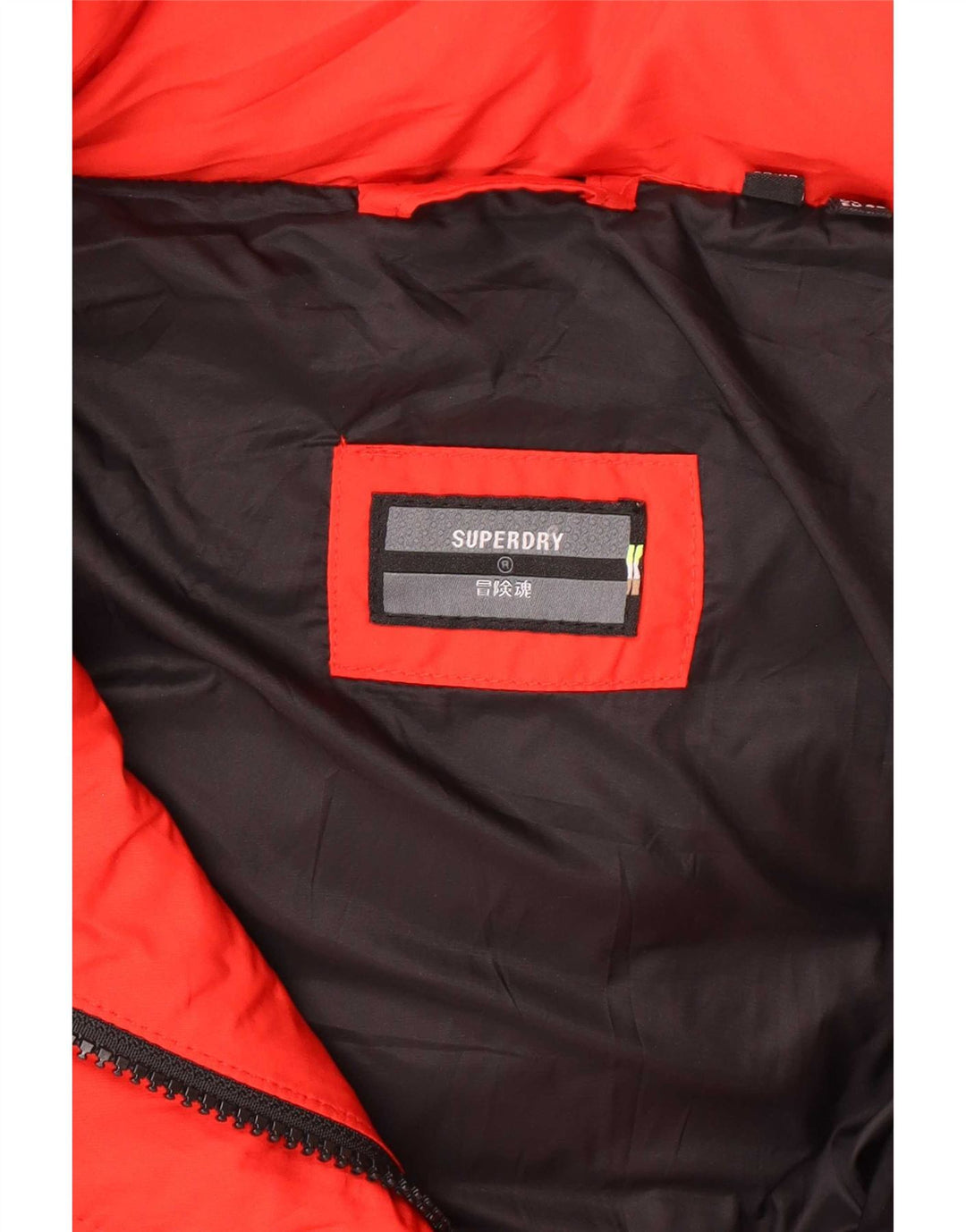 Superdry Womens Hooded Padded Coat UK 12 Medium Red Polyester