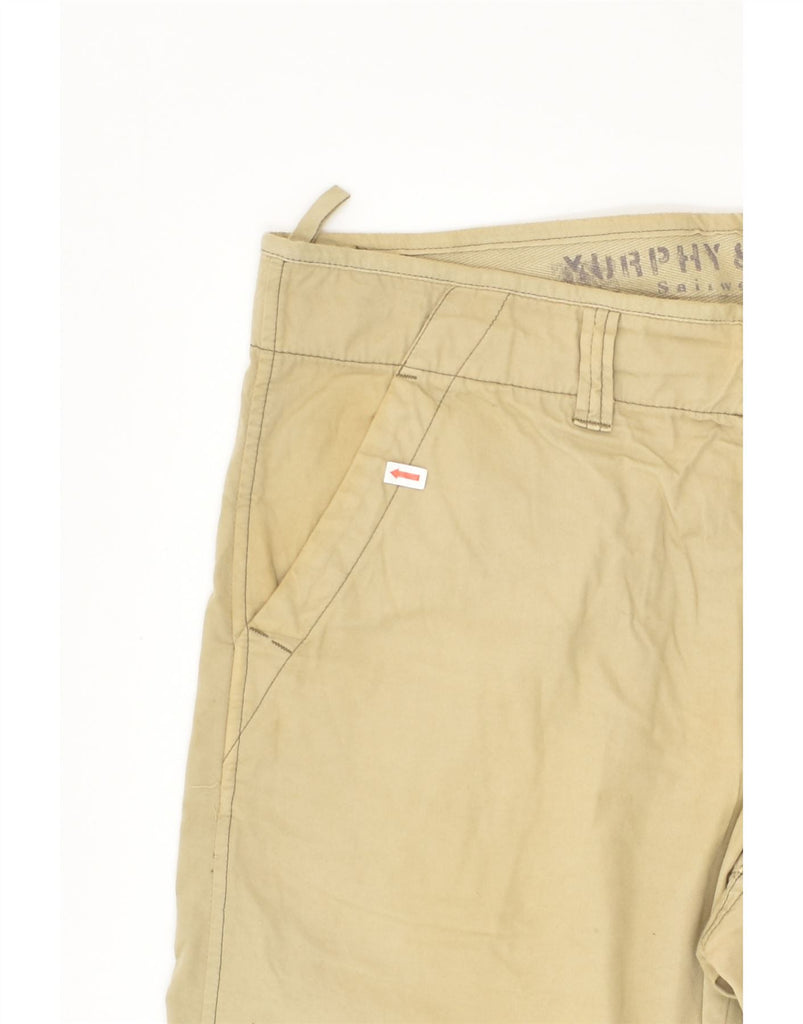 MURPHY & NYE Mens Straight Capri Trousers W36 L22 Beige Cotton | Vintage Murphy & Nye | Thrift | Second-Hand Murphy & Nye | Used Clothing | Messina Hembry 