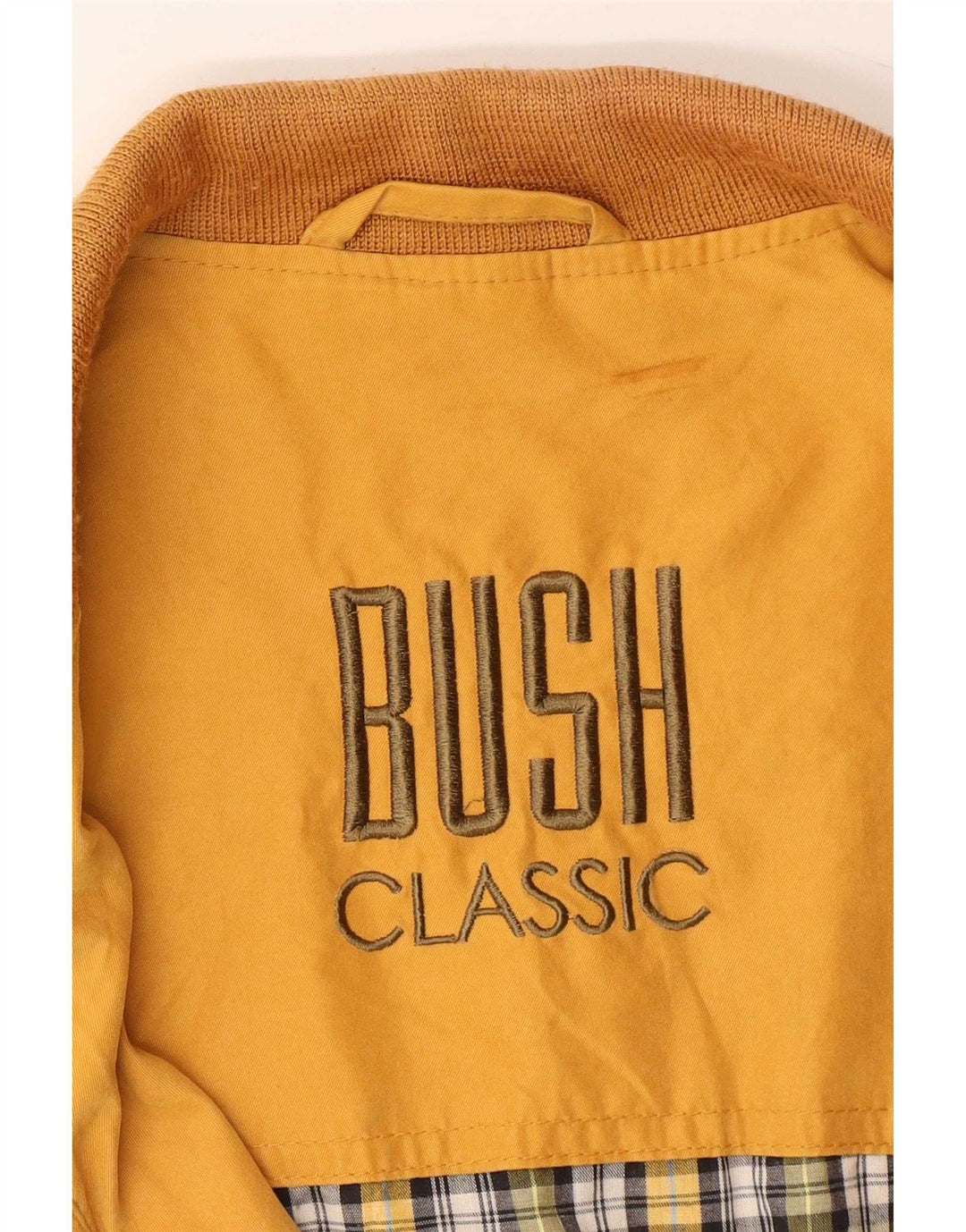 Bush Mens Bomber Jacket UK 36 Small Yellow Polyester