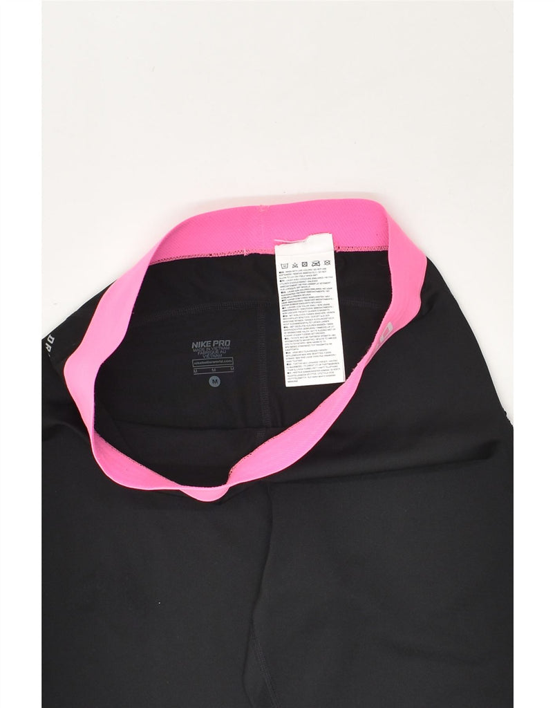 NIKE Womens Dri Fit Capri Leggings UK 14 Medium Black Polyester | Vintage Nike | Thrift | Second-Hand Nike | Used Clothing | Messina Hembry 