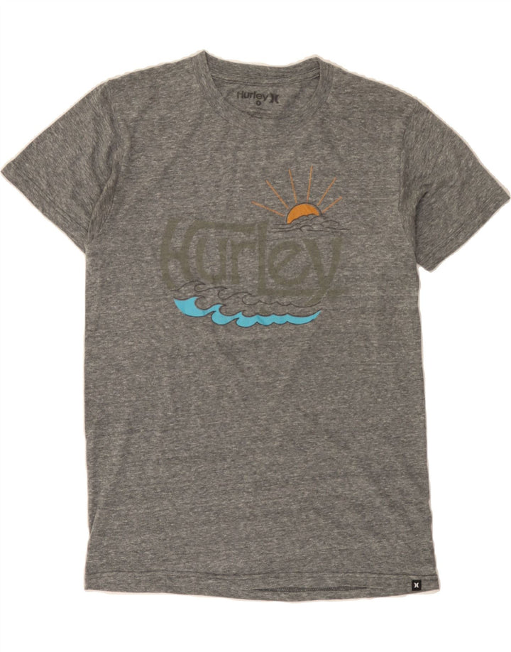 HURLEY Mens Graphic T-Shirt Top Small Grey Flecked Cotton Vintage Hurley and Second-Hand Hurley from Messina Hembry 