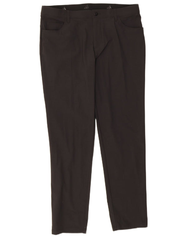 Adidas Mens Slim Casual Trousers W34 L32 Black Polyamide