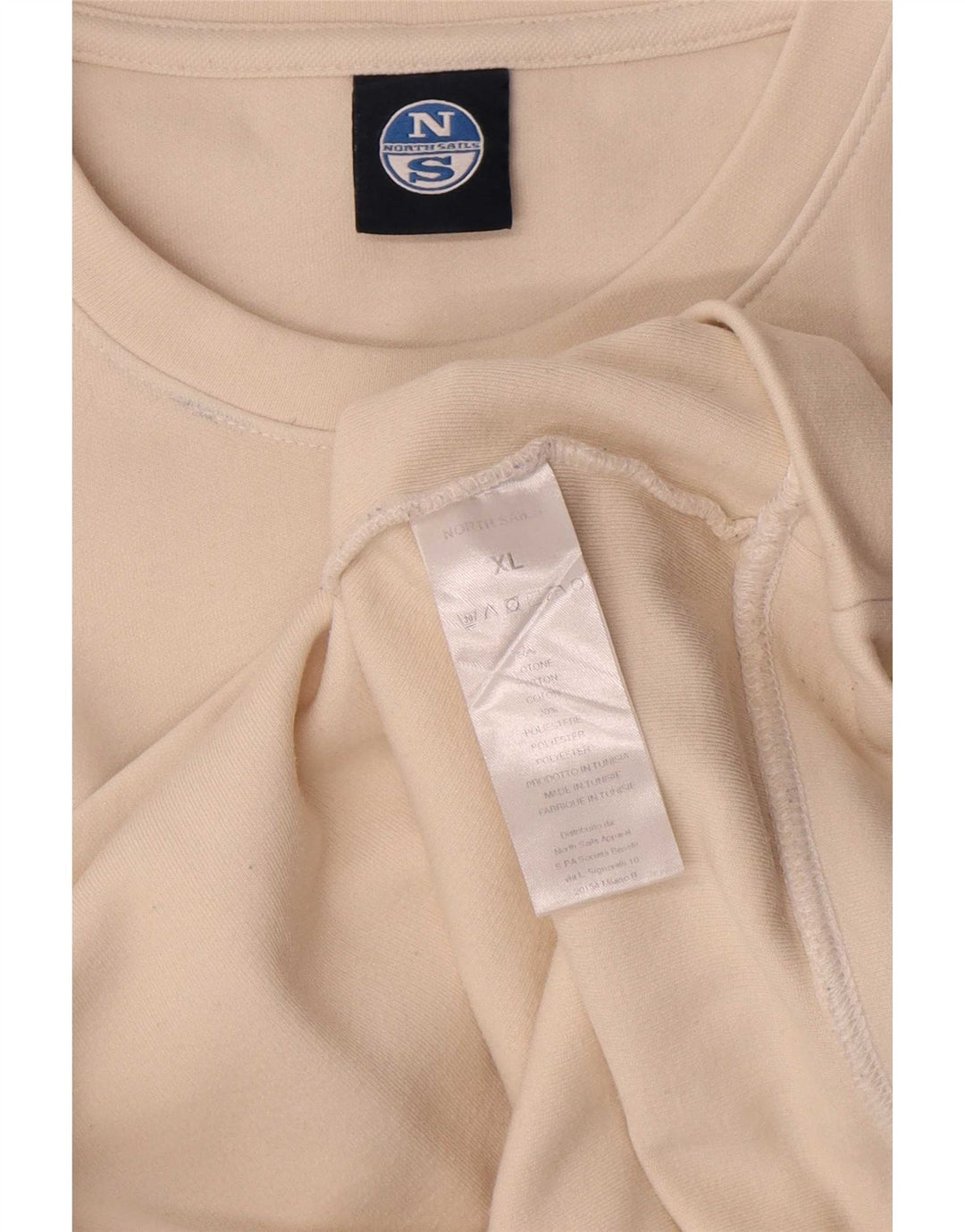 North Sails Mens Graphic Sweatshirt Jumper XL Off White Cotton