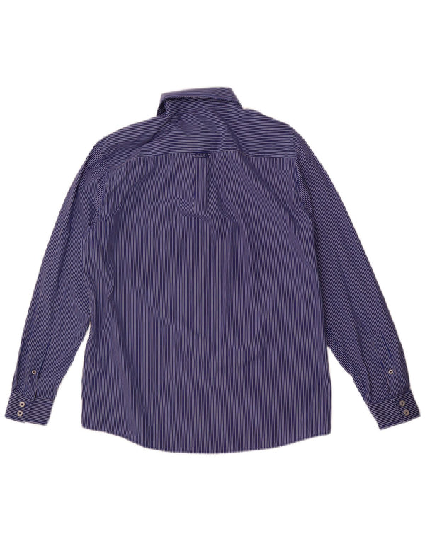 Crew Clothing Mens Classic Fit Shirt Large Blue Striped Cotton