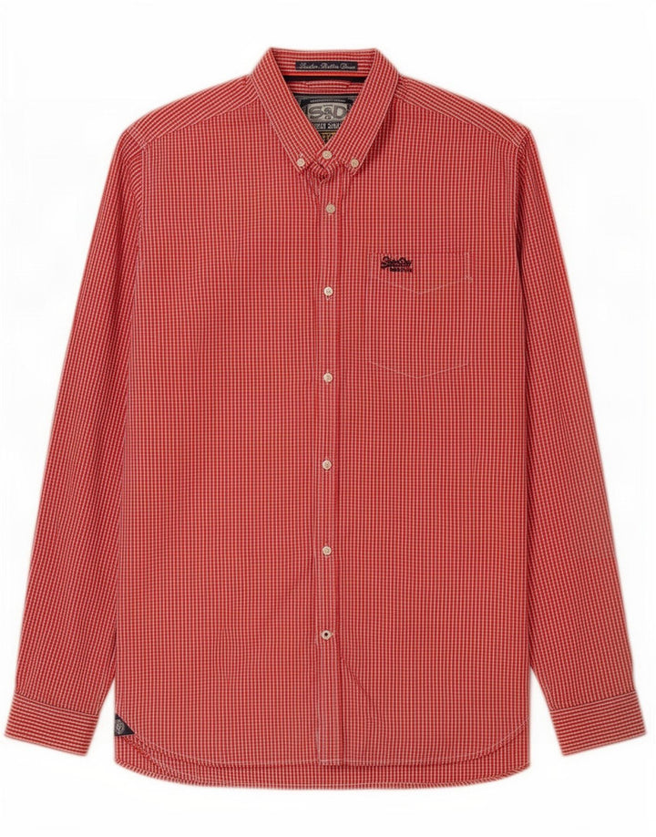 Superdry Mens Shirt 2XL Red Gingham Cotton