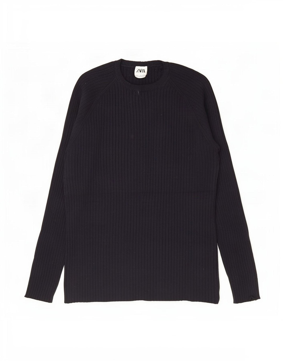 Zara Mens Top Long Sleeve XL Black Viscose