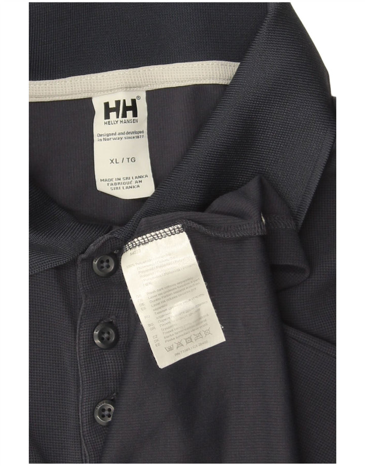 HELLY HANSEN Mens Polo Shirt XL Navy Blue Polyamide